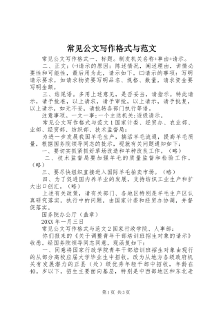 2024年常见公文写作格式与范文