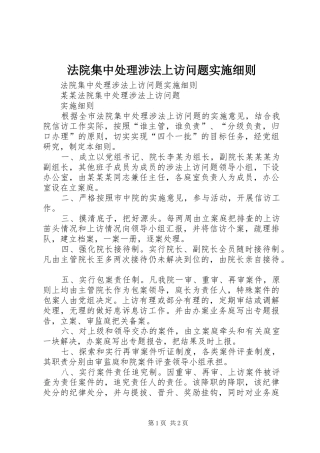 2024年法院集中处理涉法上访问题实施细则