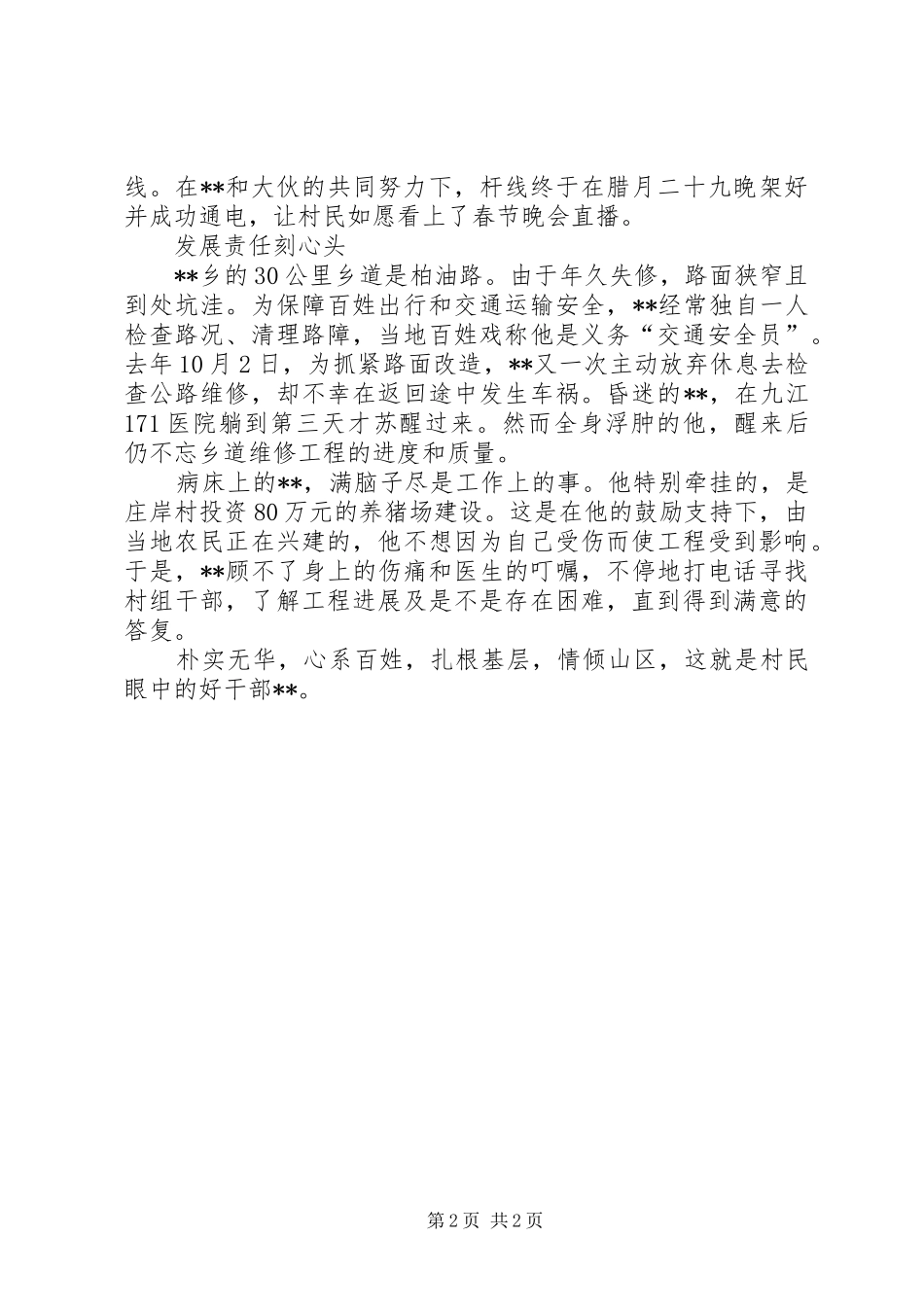 2024年常务副乡长先进事迹材料_第2页