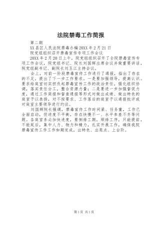 2024年法院禁毒工作简报