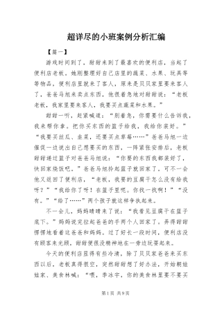2024年超详尽的小班案例分析汇编