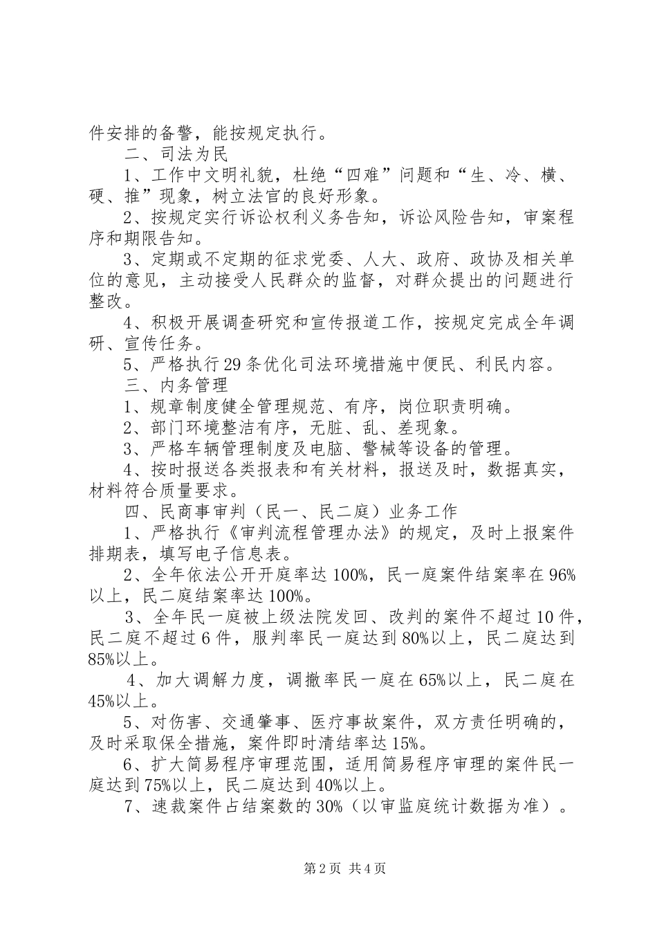 2024年法院民一庭民二庭岗位目标管理责任书_第2页