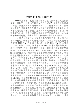 2024年法院上半年工作小结