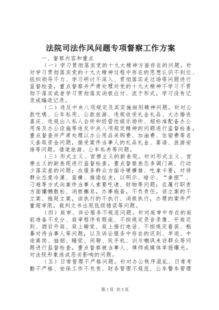 2024年法院司法作风问题专项督察工作方案