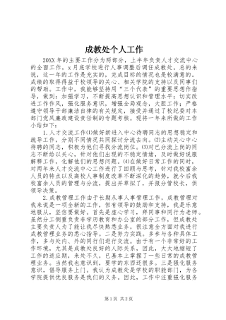 2024年成教处个人工作