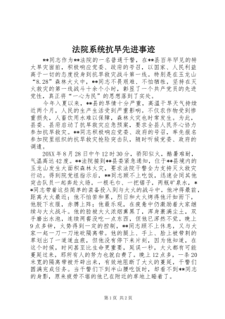 2024年法院系统抗旱先进事迹