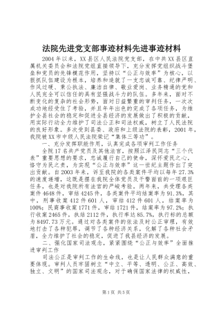 2024年法院先进党支部事迹材料先进事迹材料