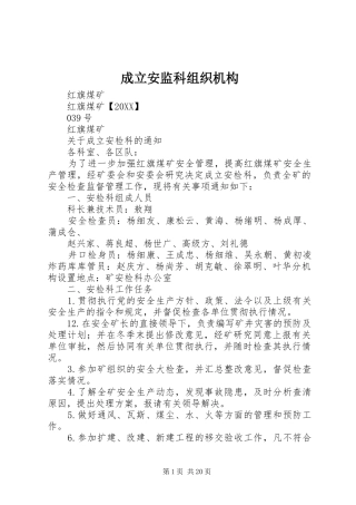 2024年成立安监科组织机构