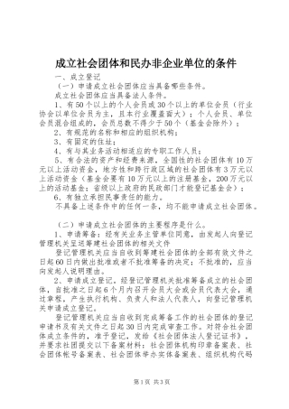 2024年成立社会团体和民办非企业单位的条件