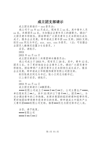 2024年成立团支部请示