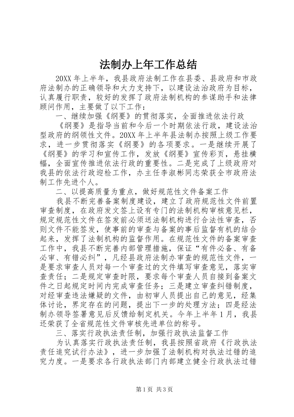 2024年法制办上年工作总结_第1页