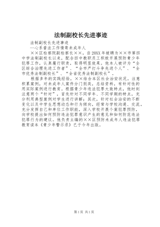 2024年法制副校长先进事迹