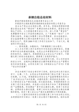 2024年承钢自检总结材料