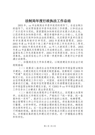 2024年法制局年度行政执法工作总结