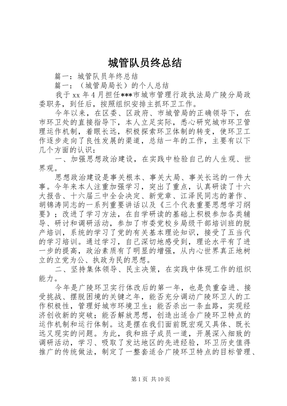 2024年城管队员终总结_第1页