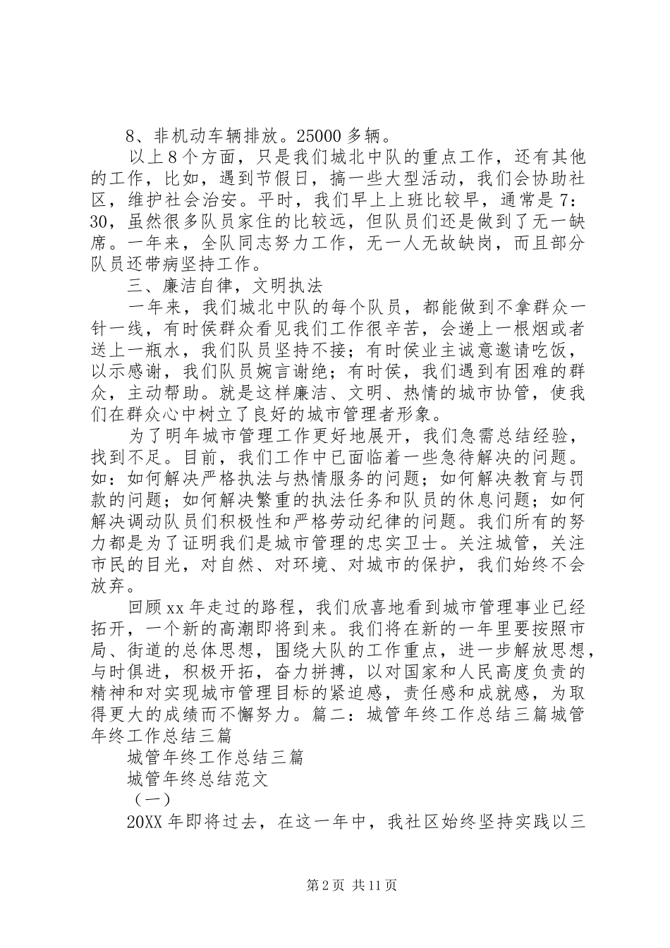 2024年城管工作总结范本_第2页