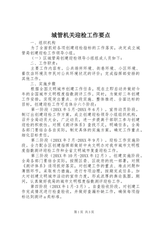 2024年城管机关迎检工作要点