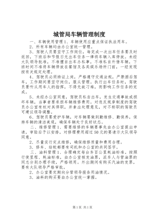 2024年城管局车辆管理制度