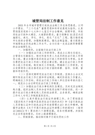 2024年城管局法制工作意见