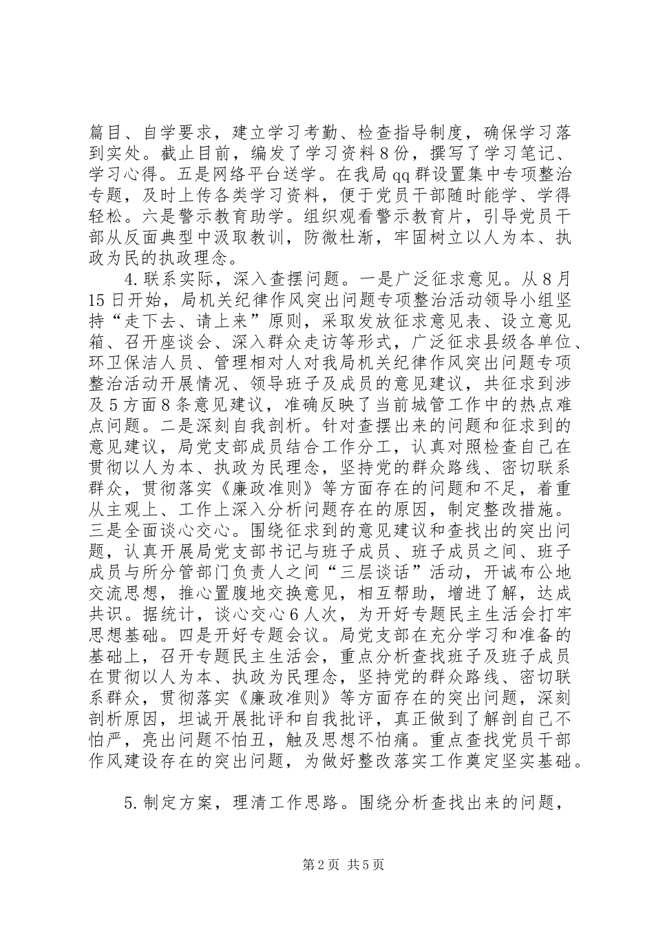 2024年城管局纪律作风整治工作总结_第2页