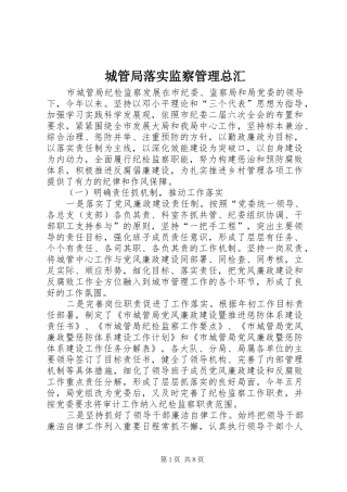 2024年城管局落实监察管理总汇