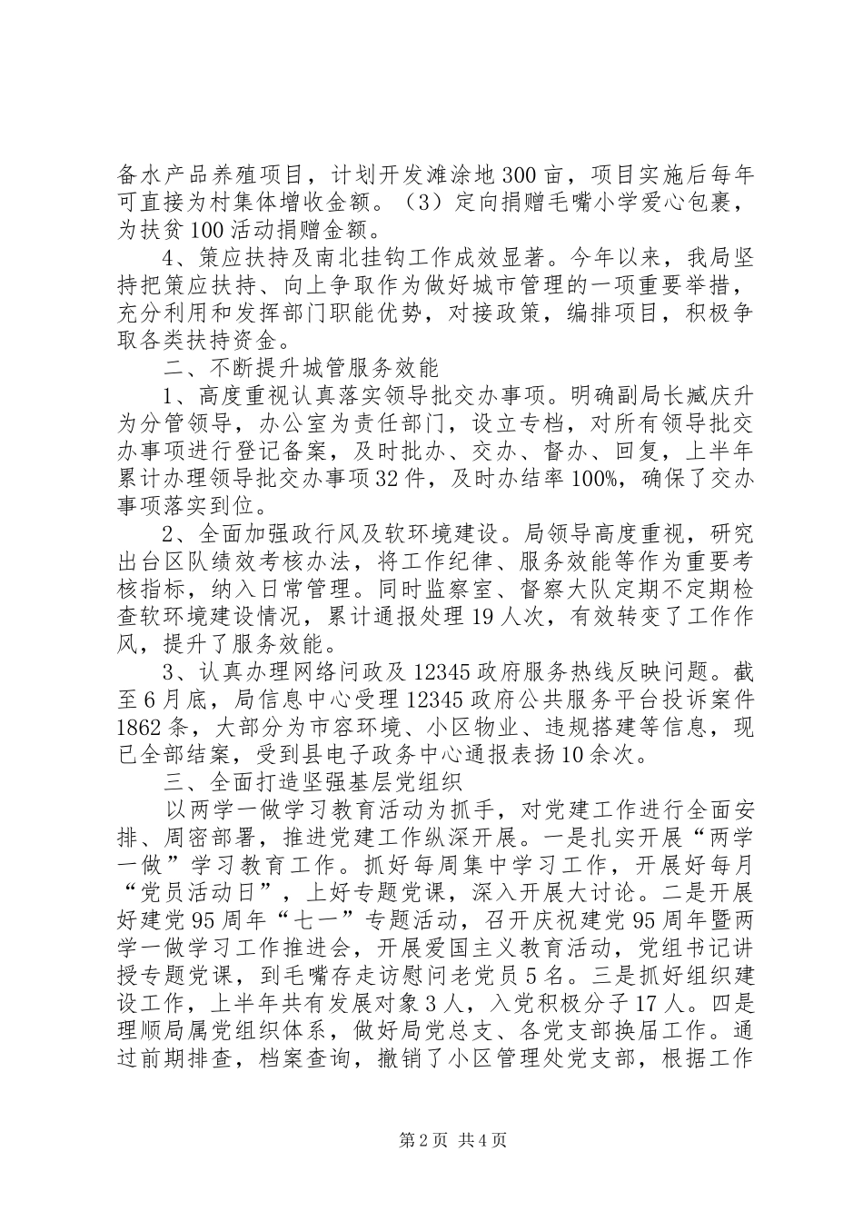2024年城管局目标工作总结模板_第2页