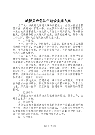 2024年城管局应急队伍建设实施方案