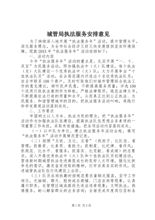 2024年城管局执法服务安排意见