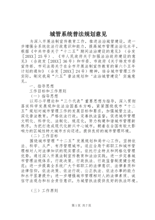 2024年城管系统普法规划意见