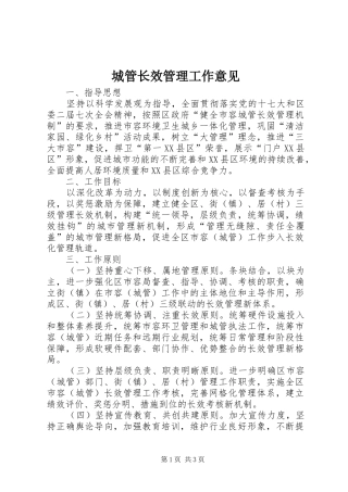 2024年城管长效管理工作意见