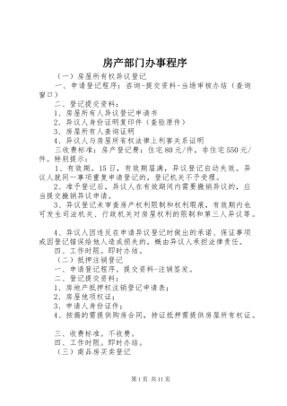 2024年房产部门办事程序