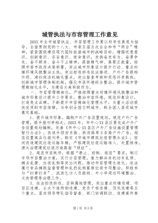 2024年城管执法与市容管理工作意见