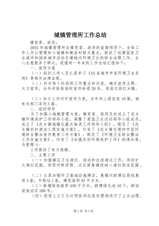 2024年城镇管理所工作总结
