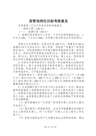 2024年房管局岗位目标考核意见