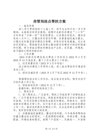 2024年房管局挂点帮扶方案