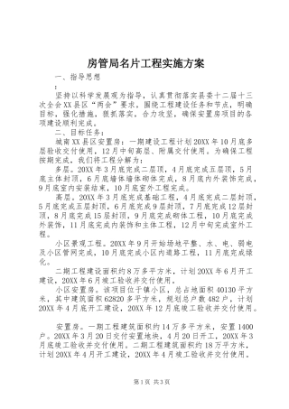 2024年房管局名片工程实施方案