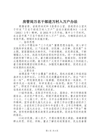 2024年房管局万名干部进万村入万户办法