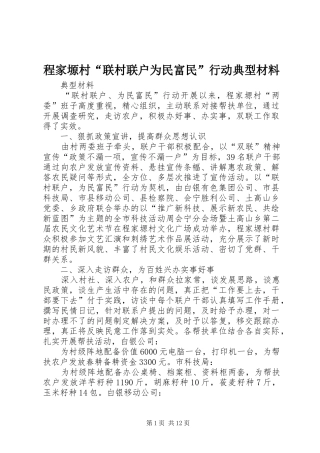 2024年程家塬村联村联户为民富民行动典型材料