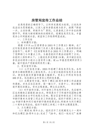 2024年房管局宣传工作总结