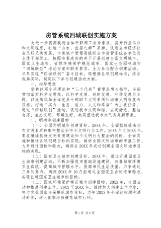 2024年房管系统四城联创实施方案