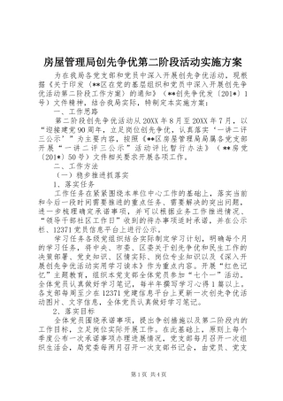 2024年房屋管理局创先争优第二阶段活动实施方案