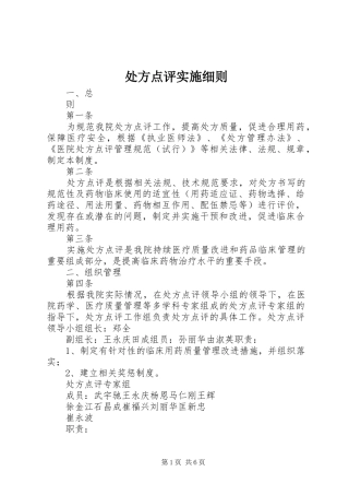 2024年处方点评实施细则