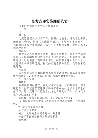 2024年处方点评实施细则范文