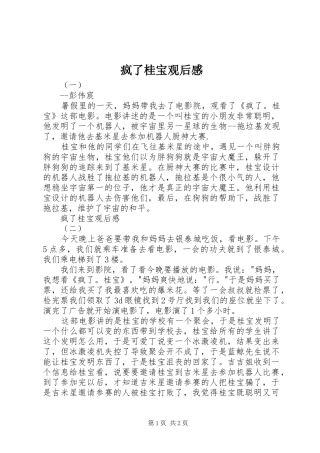 2024年疯了桂宝观后感