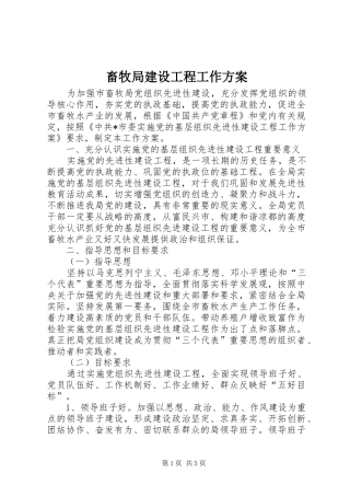 2024年畜牧局建设工程工作方案