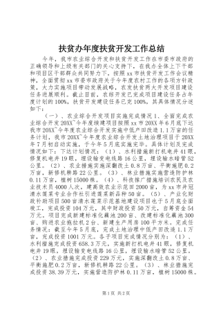 2024年扶贫办年度扶贫开发工作总结