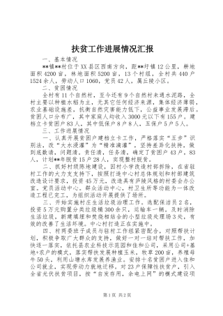 2024年扶贫工作进展情况汇报