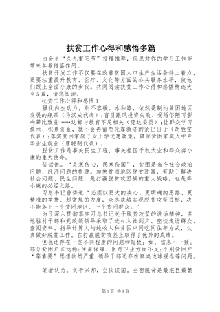 2024年扶贫工作心得和感悟多篇