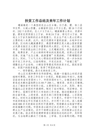 2024年扶贫工作总结及来年工作计划