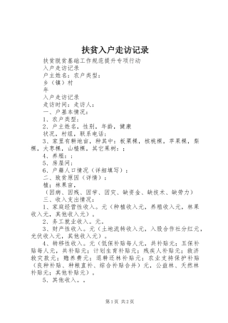 2024年扶贫入户走访记录